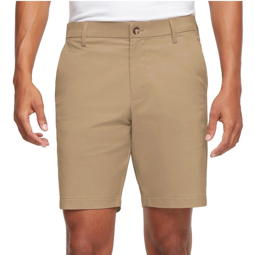 BANANA REPUBLIC Stretch Chino Shorts Mens Size 30 Khaki Tan Beige Flat Front NWT